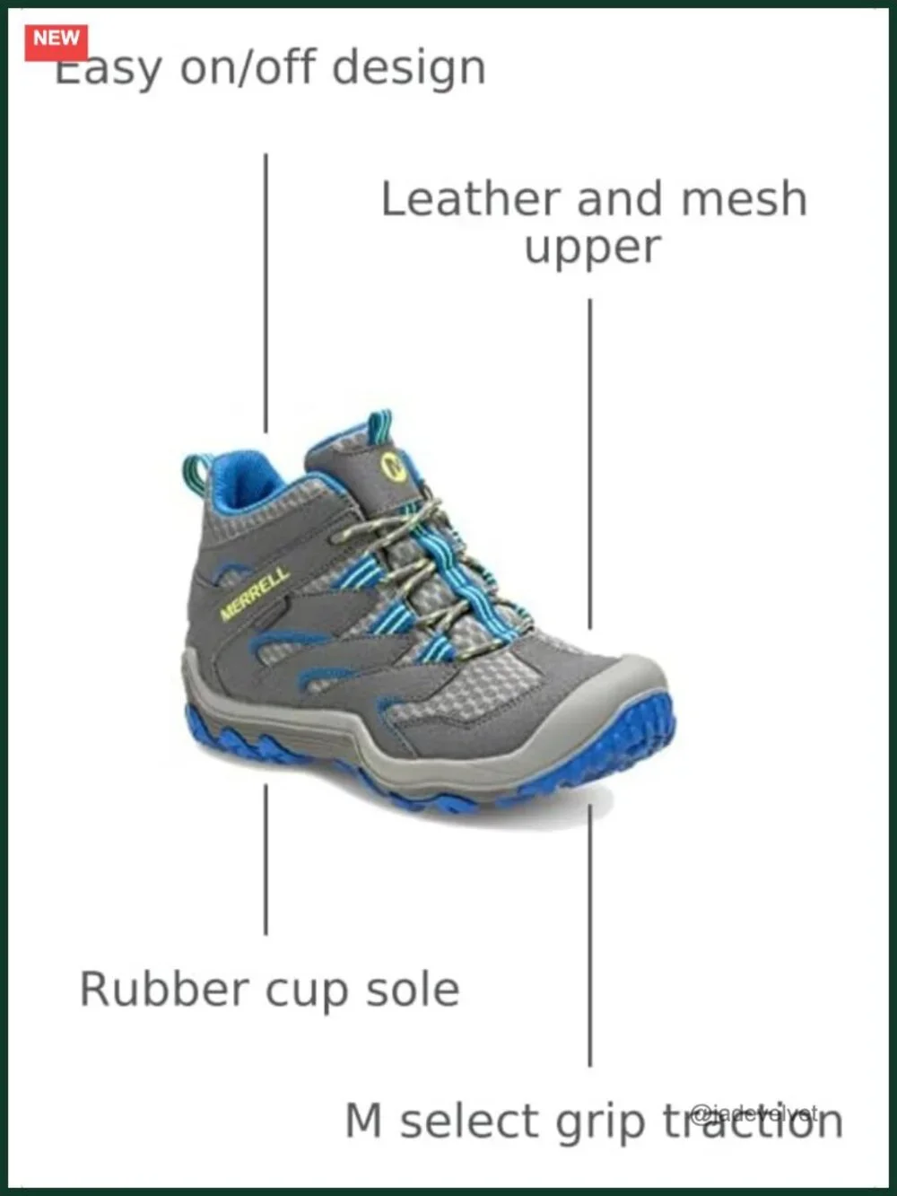 Waterproof Hiking Boot with Hook-and-Loop Closure